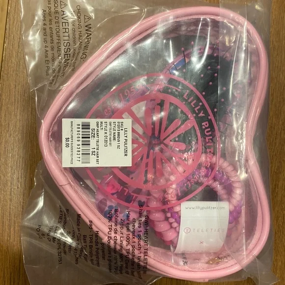 NWT Lilly Pulitzer Heart Teletie Hair Set Lilly Pulitzer | Accessories | Lilly Pulitzer Heart Teletie  main image 3